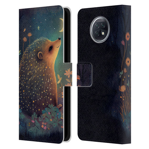 JK Stewart Graphics Hedgehog Looking Up At Stars Leather Book Wallet Case Cover For Xiaomi Redmi Note 9T 5G