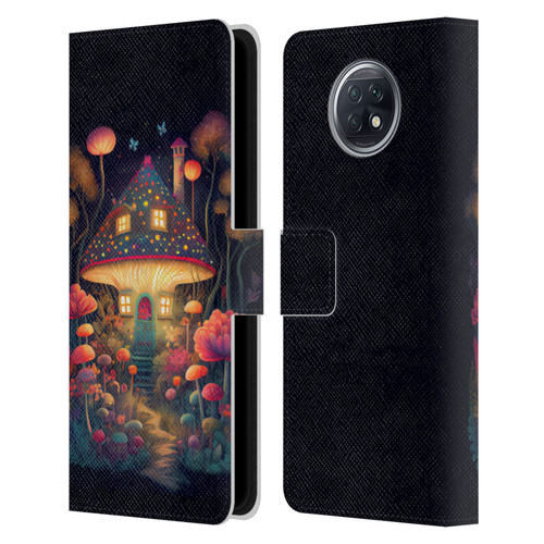 JK Stewart Graphics Mushroom Cottage Night Garden Leather Book Wallet Case Cover For Xiaomi Redmi Note 9T 5G