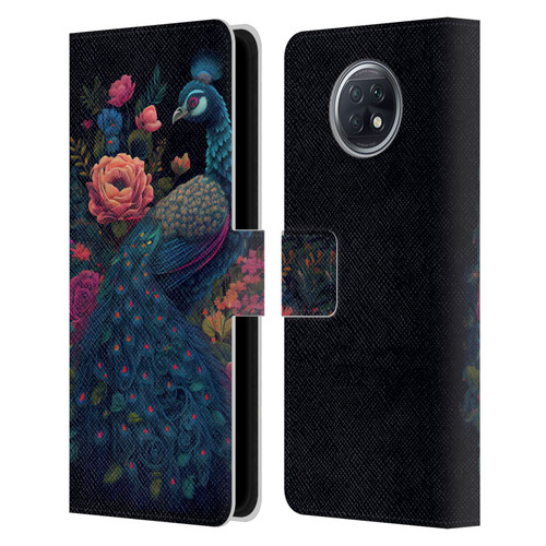 JK Stewart Graphics Peacock In Night Garden Leather Book Wallet Case Cover For Xiaomi Redmi Note 9T 5G