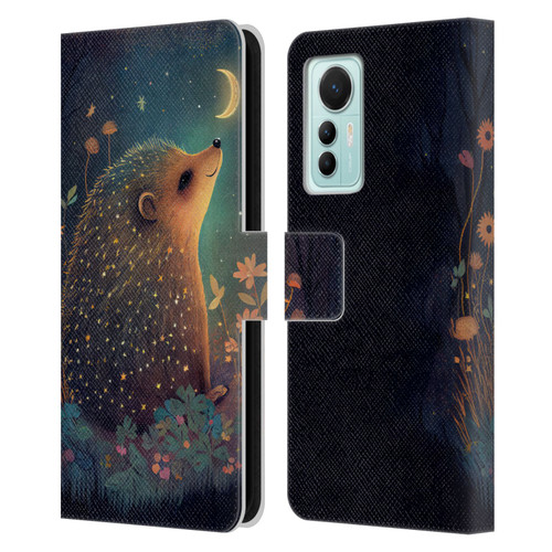 JK Stewart Graphics Hedgehog Looking Up At Stars Leather Book Wallet Case Cover For Xiaomi 12 Lite