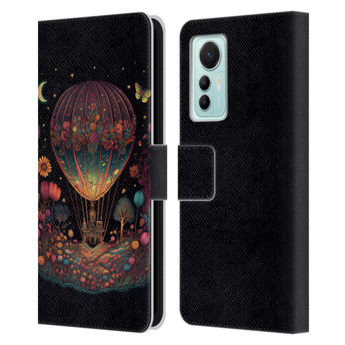 JK Stewart Graphics Hot Air Balloon Garden Leather Book Wallet Case Cover For Xiaomi 12 Lite