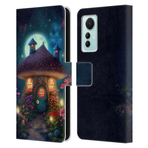 JK Stewart Graphics Mushroom House Leather Book Wallet Case Cover For Xiaomi 12 Lite