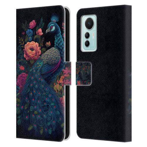 JK Stewart Graphics Peacock In Night Garden Leather Book Wallet Case Cover For Xiaomi 12 Lite