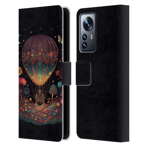 JK Stewart Graphics Hot Air Balloon Garden Leather Book Wallet Case Cover For Xiaomi 12 Pro