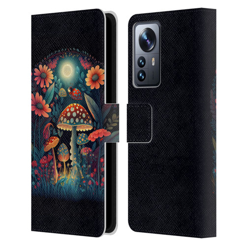 JK Stewart Graphics Ladybug On Mushroom Leather Book Wallet Case Cover For Xiaomi 12 Pro