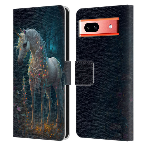 JK Stewart Key Art Unicorn Leather Book Wallet Case Cover For Google Pixel 7a