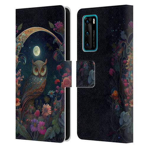 JK Stewart Key Art Owl Leather Book Wallet Case Cover For Huawei P40 5G