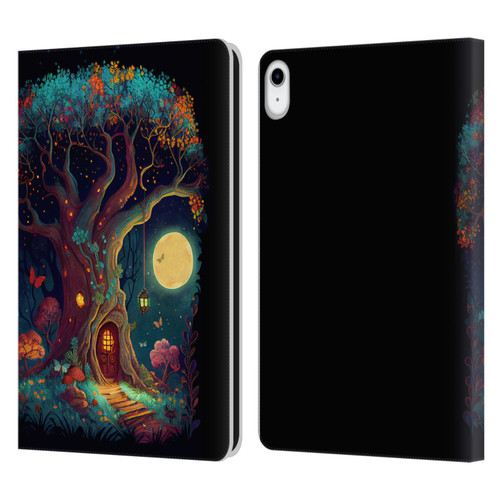 JK Stewart Key Art Tree With Small Door In Trunk Leather Book Wallet Case Cover For Apple iPad 10.9 (2022)