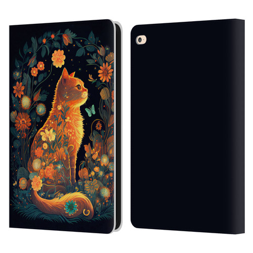 JK Stewart Key Art Orange Cat Sitting Leather Book Wallet Case Cover For Apple iPad Air 2 (2014)