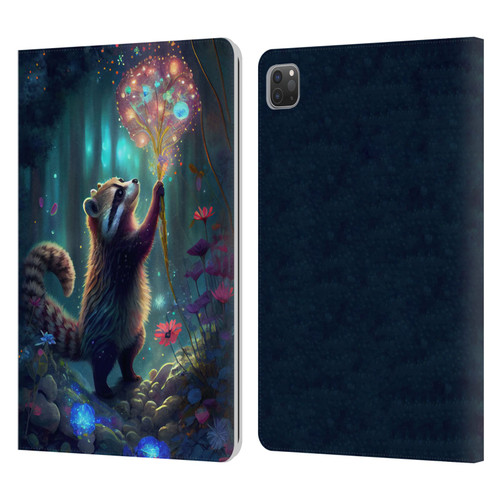 JK Stewart Key Art Raccoon Leather Book Wallet Case Cover For Apple iPad Pro 11 2020 / 2021 / 2022