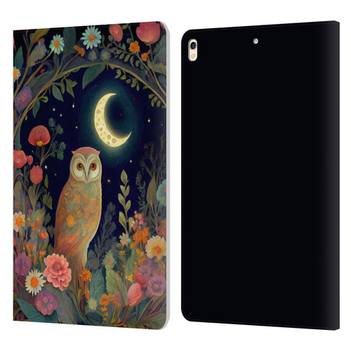 JK Stewart Key Art Owl Crescent Moon Night Garden Leather Book Wallet Case Cover For Apple iPad Pro 10.5 (2017)