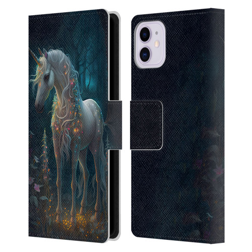 JK Stewart Key Art Unicorn Leather Book Wallet Case Cover For Apple iPhone 11