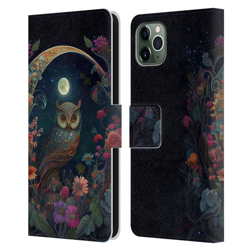 JK Stewart Key Art Owl Leather Book Wallet Case Cover For Apple iPhone 11 Pro Max