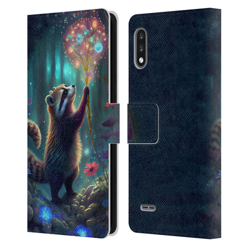 JK Stewart Key Art Raccoon Leather Book Wallet Case Cover For LG K22