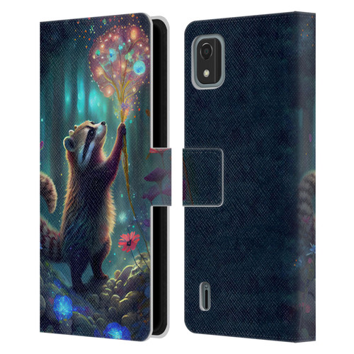 JK Stewart Key Art Raccoon Leather Book Wallet Case Cover For Nokia C2 2nd Edition