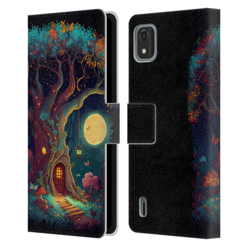 JK Stewart Key Art Tree With Small Door In Trunk Leather Book Wallet Case Cover For Nokia C2 2nd Edition