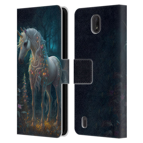 JK Stewart Key Art Unicorn Leather Book Wallet Case Cover For Nokia C01 Plus/C1 2nd Edition