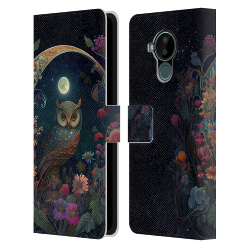 JK Stewart Key Art Owl Leather Book Wallet Case Cover For Nokia C30