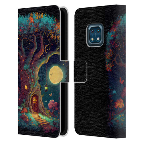 JK Stewart Key Art Tree With Small Door In Trunk Leather Book Wallet Case Cover For Nokia XR20