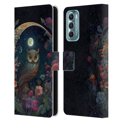 JK Stewart Key Art Owl Leather Book Wallet Case Cover For Motorola Moto G Stylus 5G (2022)