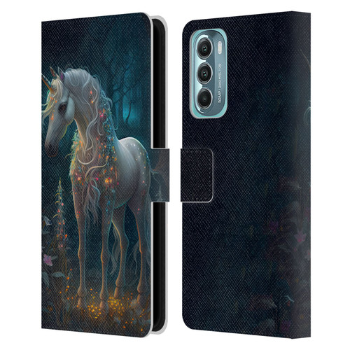 JK Stewart Key Art Unicorn Leather Book Wallet Case Cover For Motorola Moto G Stylus 5G (2022)