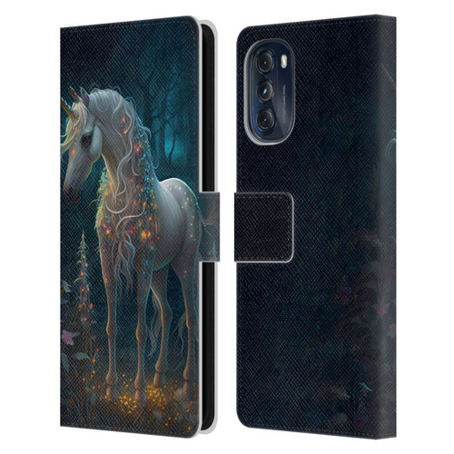 JK Stewart Key Art Unicorn Leather Book Wallet Case Cover For Motorola Moto G (2022)