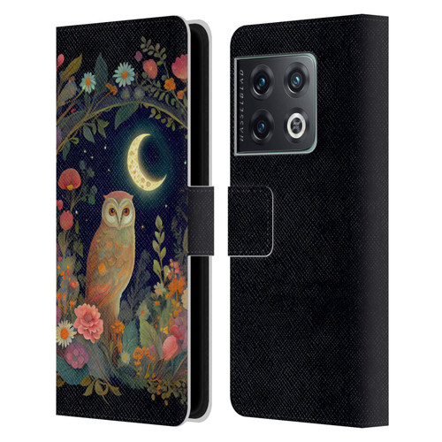 JK Stewart Key Art Owl Crescent Moon Night Garden Leather Book Wallet Case Cover For OnePlus 10 Pro