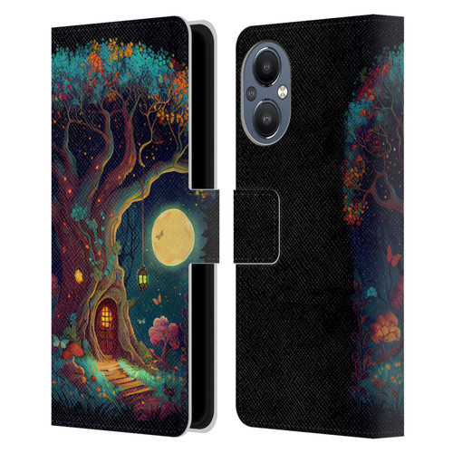 JK Stewart Key Art Tree With Small Door In Trunk Leather Book Wallet Case Cover For OnePlus Nord N20 5G