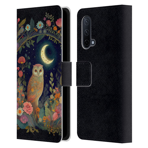 JK Stewart Key Art Owl Crescent Moon Night Garden Leather Book Wallet Case Cover For OnePlus Nord CE 5G