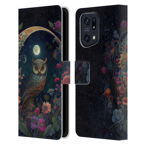 JK Stewart Key Art Owl Leather Book Wallet Case Cover For OPPO Find X5 Pro