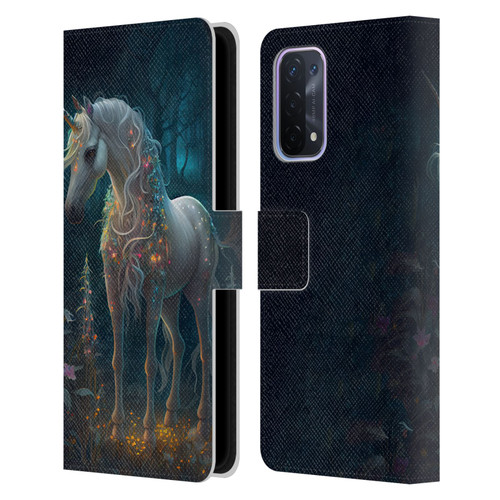 JK Stewart Key Art Unicorn Leather Book Wallet Case Cover For OPPO A54 5G