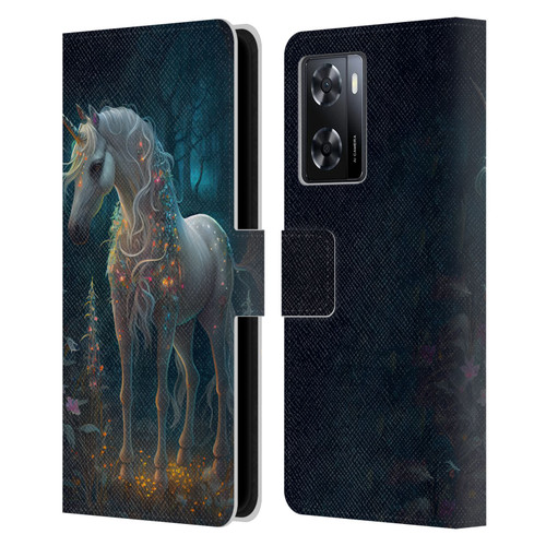 JK Stewart Key Art Unicorn Leather Book Wallet Case Cover For OPPO A57s