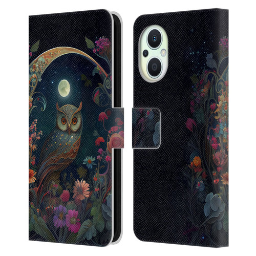 JK Stewart Key Art Owl Leather Book Wallet Case Cover For OPPO Reno8 Lite