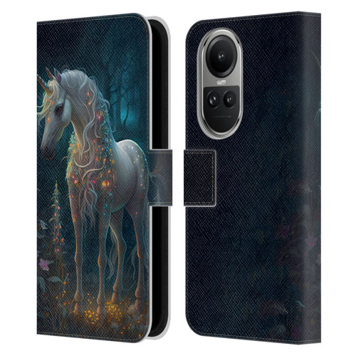 JK Stewart Key Art Unicorn Leather Book Wallet Case Cover For OPPO Reno10 5G / Reno10 Pro 5G