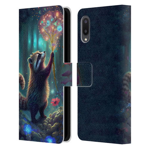 JK Stewart Key Art Raccoon Leather Book Wallet Case Cover For Samsung Galaxy A02/M02 (2021)