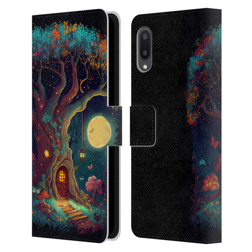 JK Stewart Key Art Tree With Small Door In Trunk Leather Book Wallet Case Cover For Samsung Galaxy A02/M02 (2021)