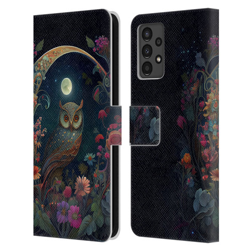 JK Stewart Key Art Owl Leather Book Wallet Case Cover For Samsung Galaxy A13 (2022)