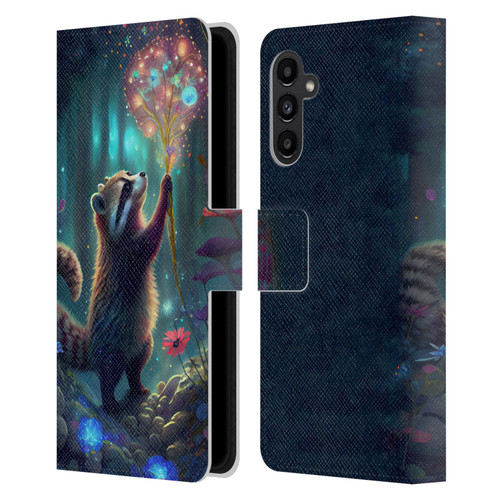 JK Stewart Key Art Raccoon Leather Book Wallet Case Cover For Samsung Galaxy A13 5G (2021)