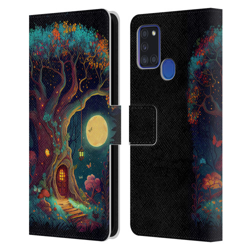 JK Stewart Key Art Tree With Small Door In Trunk Leather Book Wallet Case Cover For Samsung Galaxy A21s (2020)