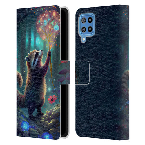 JK Stewart Key Art Raccoon Leather Book Wallet Case Cover For Samsung Galaxy F22 (2021)