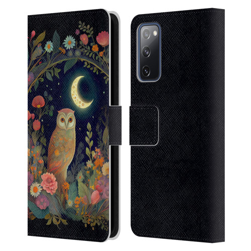 JK Stewart Key Art Owl Crescent Moon Night Garden Leather Book Wallet Case Cover For Samsung Galaxy S20 FE / 5G