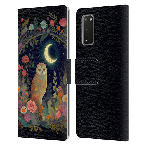 JK Stewart Key Art Owl Crescent Moon Night Garden Leather Book Wallet Case Cover For Samsung Galaxy S20 / S20 5G