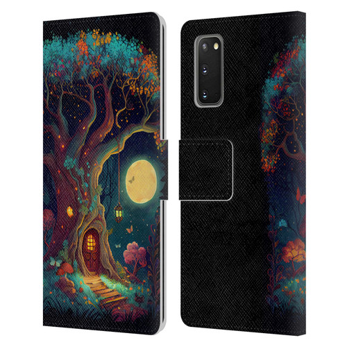 JK Stewart Key Art Tree With Small Door In Trunk Leather Book Wallet Case Cover For Samsung Galaxy S20 / S20 5G