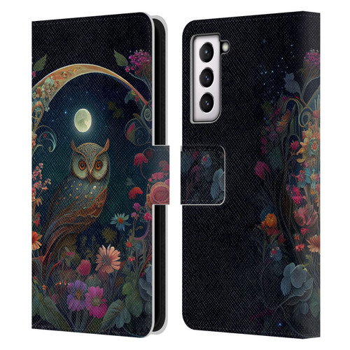 JK Stewart Key Art Owl Leather Book Wallet Case Cover For Samsung Galaxy S21 5G
