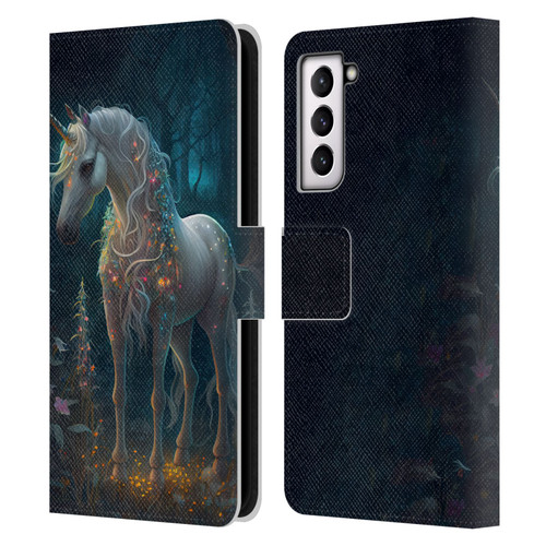JK Stewart Key Art Unicorn Leather Book Wallet Case Cover For Samsung Galaxy S21 5G