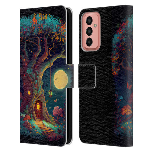 JK Stewart Key Art Tree With Small Door In Trunk Leather Book Wallet Case Cover For Samsung Galaxy M13 (2022)