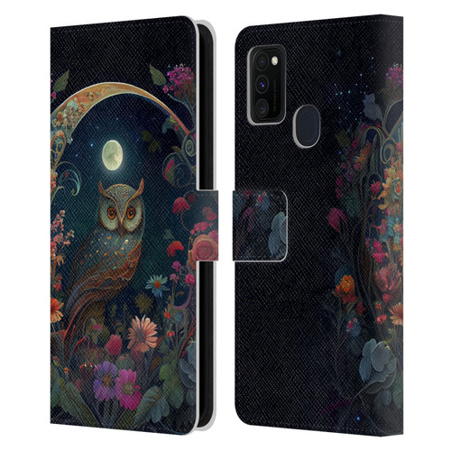 JK Stewart Key Art Owl Leather Book Wallet Case Cover For Samsung Galaxy M30s (2019)/M21 (2020)