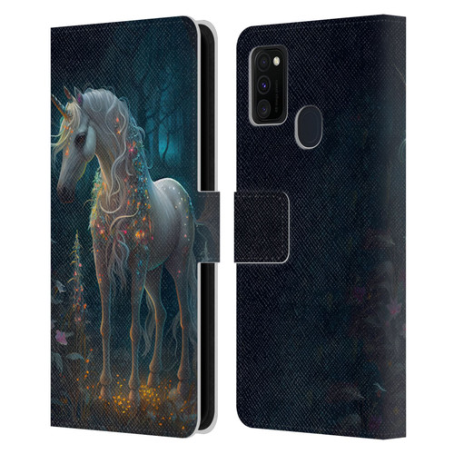 JK Stewart Key Art Unicorn Leather Book Wallet Case Cover For Samsung Galaxy M30s (2019)/M21 (2020)