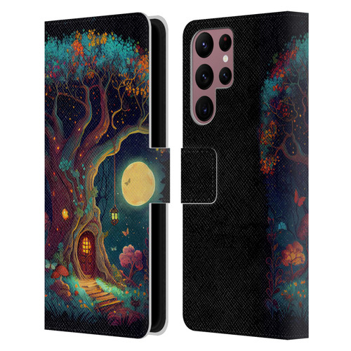 JK Stewart Key Art Tree With Small Door In Trunk Leather Book Wallet Case Cover For Samsung Galaxy S22 Ultra 5G