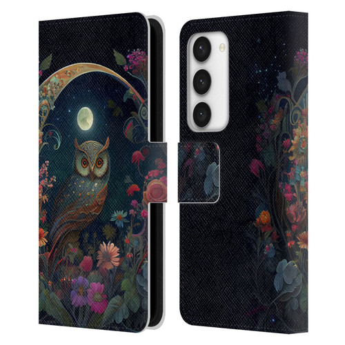 JK Stewart Key Art Owl Leather Book Wallet Case Cover For Samsung Galaxy S23 5G